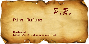 Pint Rufusz névjegykártya